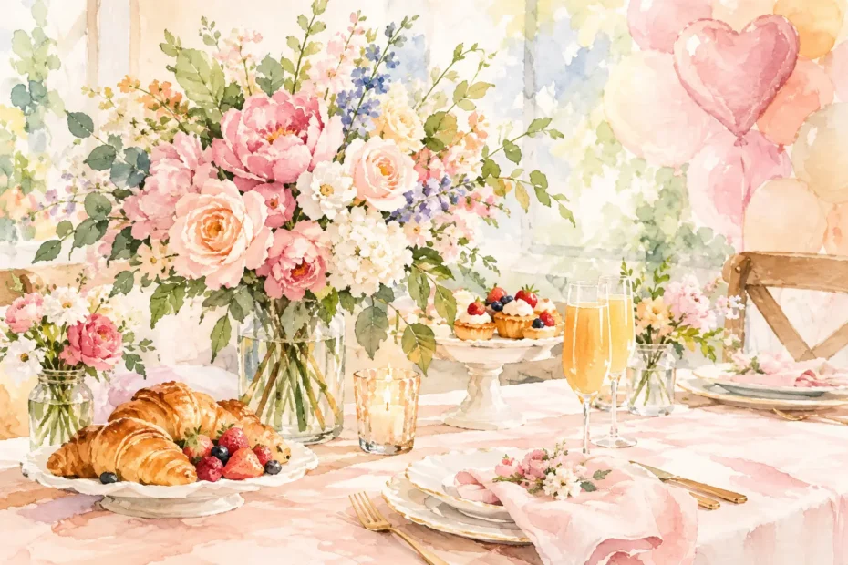 Styling Florals for Shower Brunch With Heart