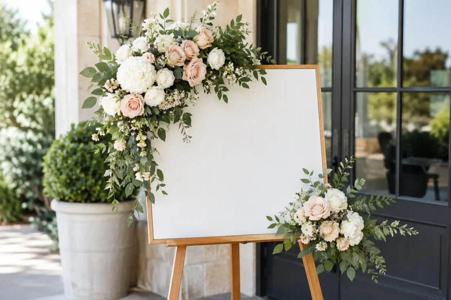 How to Style Welcome Sign Florals for Your Wedding